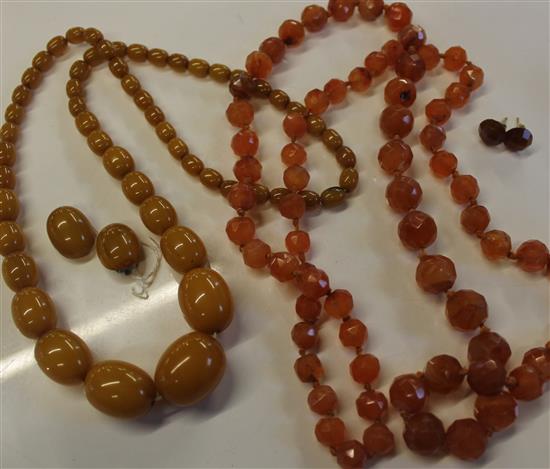 Carnelian necklace and earrings